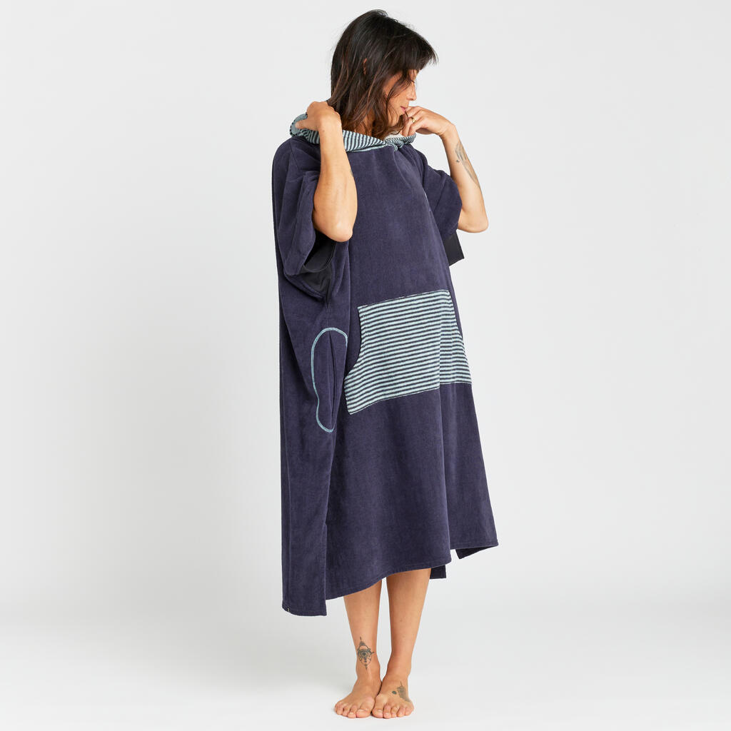 Adult Surf Poncho from 150 cm 900 Fish blue grey